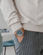 MUS-02 BROWN 40MM + 深藍色傘帶組合