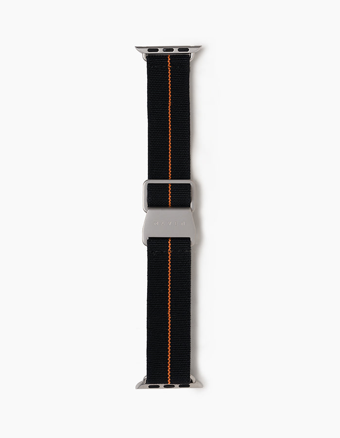 Apple Watch 錶帶 - 黑間橘傘帶