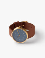 MUSTANG BROWN 40MM + 深藍色皮帶組合