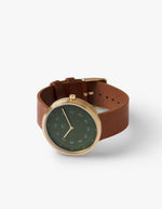 DUSTY OLIVE BROWN 40MM + 深藍色皮帶組合