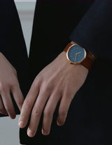 MUSTANG BROWN 40MM + 深藍色皮帶組合