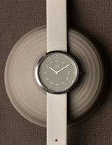 SMOKE GREEN OFFWHITE 34MM + 深藍色皮帶組合