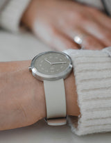 SMOKE GREEN OFFWHITE 34MM + 深藍色皮帶組合